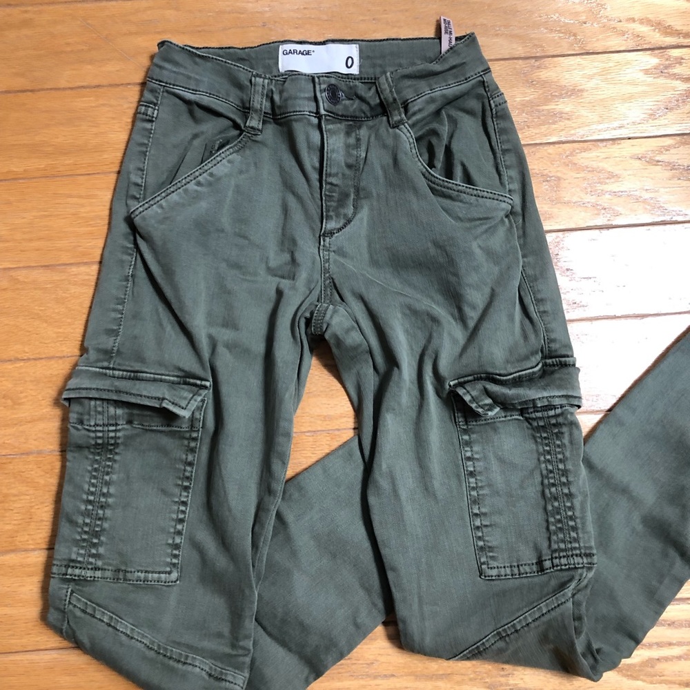 Green Cargo Jean Pants